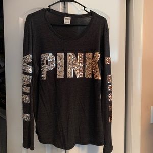 VS PINK Ombré Bling 3/4 sleeve shirt